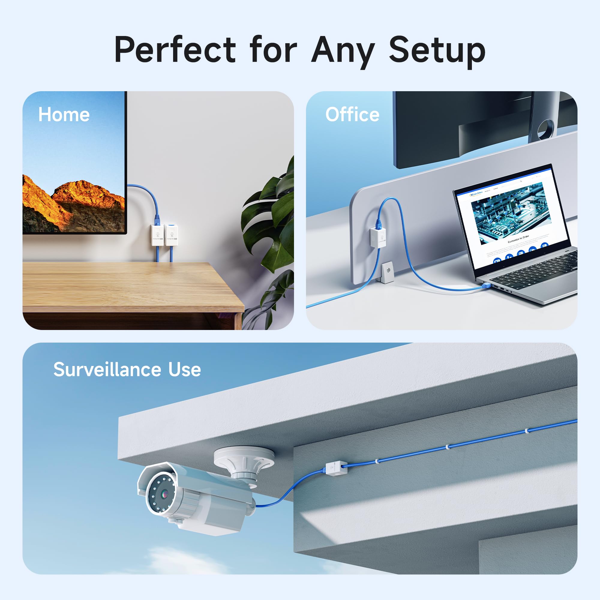 Cable Matters UL Listed 5-Pack 1-Port Keystone Jack Surface Mount